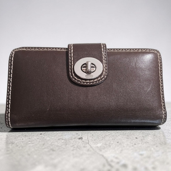 Coach XL Garnet Hobo Chocolate Leather Shoulder Bag w/Wallet & Charm - Picture 12 of 16